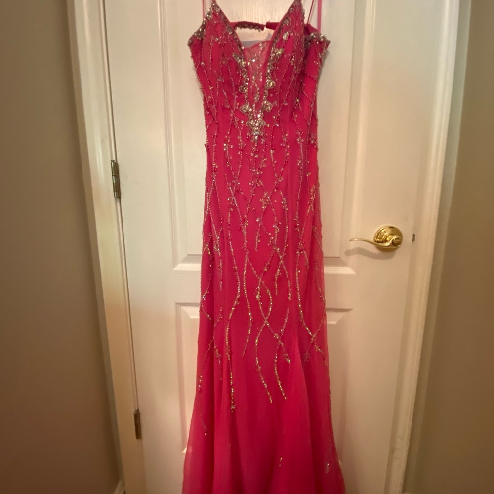 Sean Collection, Hot Pink Sequin Dress, Size M - Picture 5 of 8